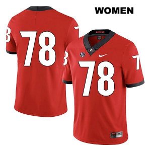 Women's Georgia Bulldogs NCAA #78 D'Marcus Hayes Nike Stitched Red Legend Authentic No Name College Football Jersey NSE7554AE